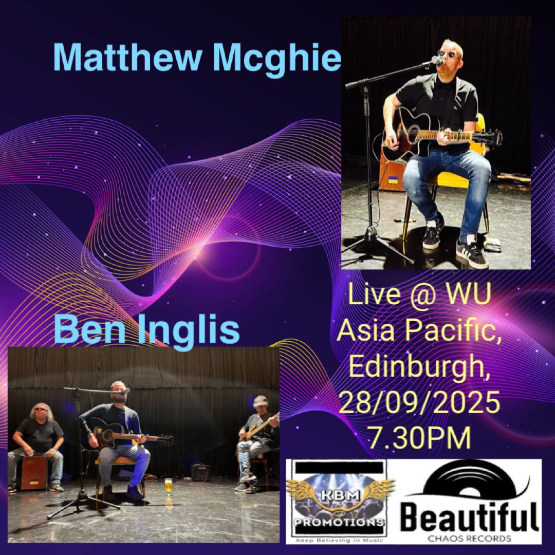 Busy gig week ahead! 🎶
📍 Tue: Station Yard Beer Fest w/ Ben Inglis + band
📍 Thu: Solo set @ WU Asia Pacific
📍 Sun: Back w/ Ben Inglis &amp; crew

🎸 M M x
KBM Promotions | Beautiful Chaos Records