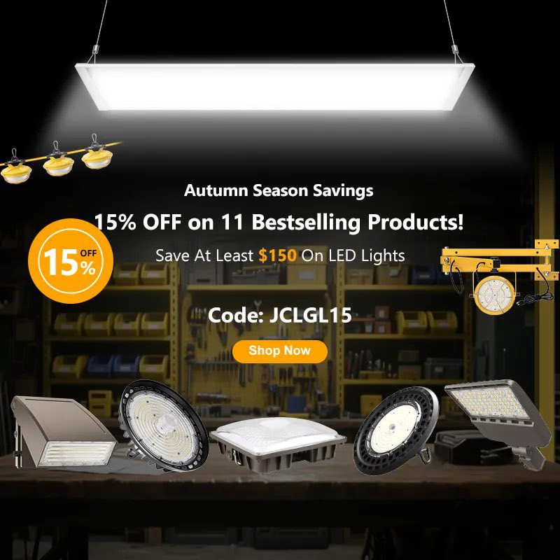 JCLGLlighting's tweet image. 🍂 Autumn Savings: 15% OFF 11 Bestselling LED Products! 🍂
Save at least $150 on LED lights for your warehouse, workshop, or outdoor space → Use code JCLGL15 at jclgl-led.com #LEDLighting #FallSale