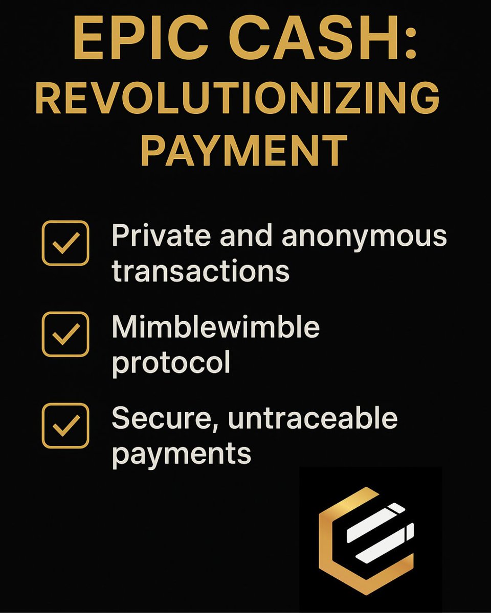 epiccashforall's tweet image. Built different. Built private. Built on Mimblewimble. That’s Epic Cash.