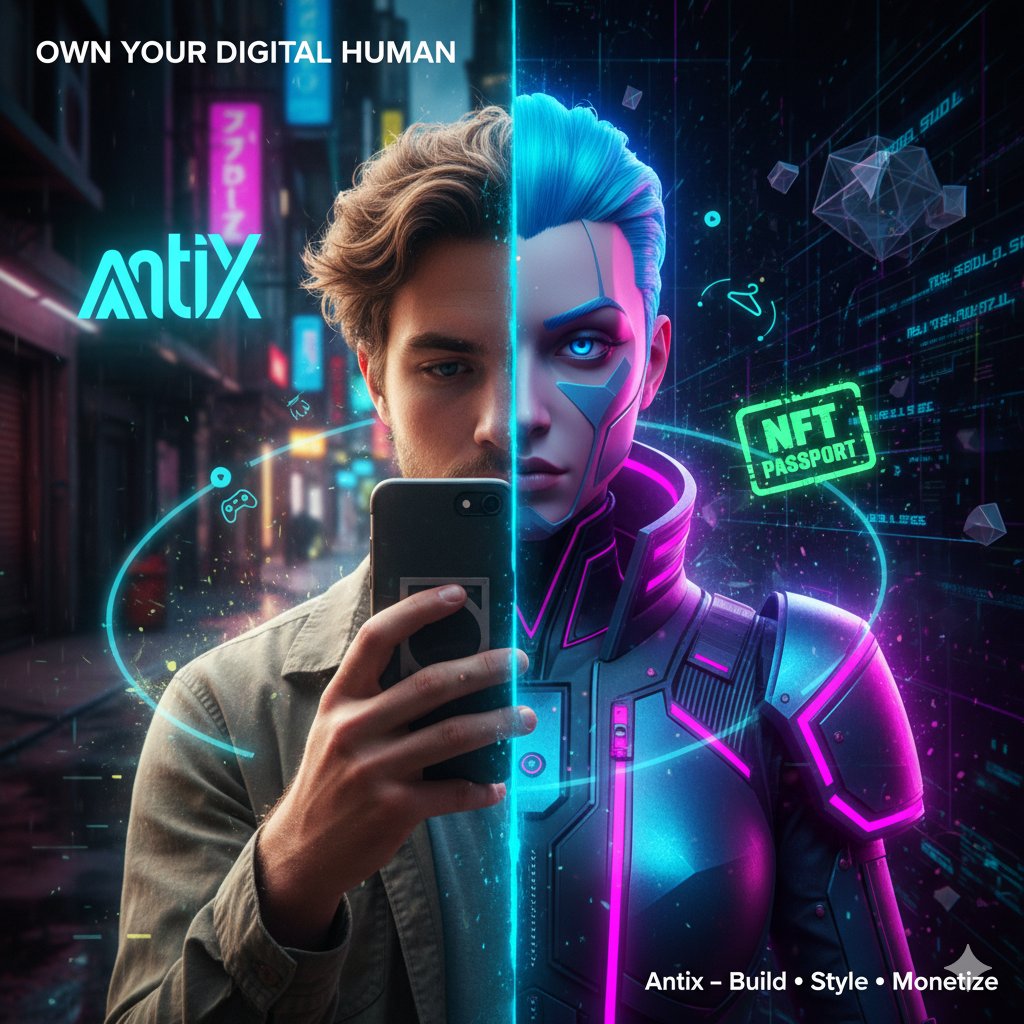 Antix isn’t here to play nice, it's here to rewrite the rules.

Forget static profiles and dead NFTs. <a href="/antix_in/">Antix.in</a> is turning your selfie game into a digital human economy:
⚡ Build hyper-realistic avatars.
⚡ Dress them in premium virtual fashion.
⚡ Give them voices, movements,
