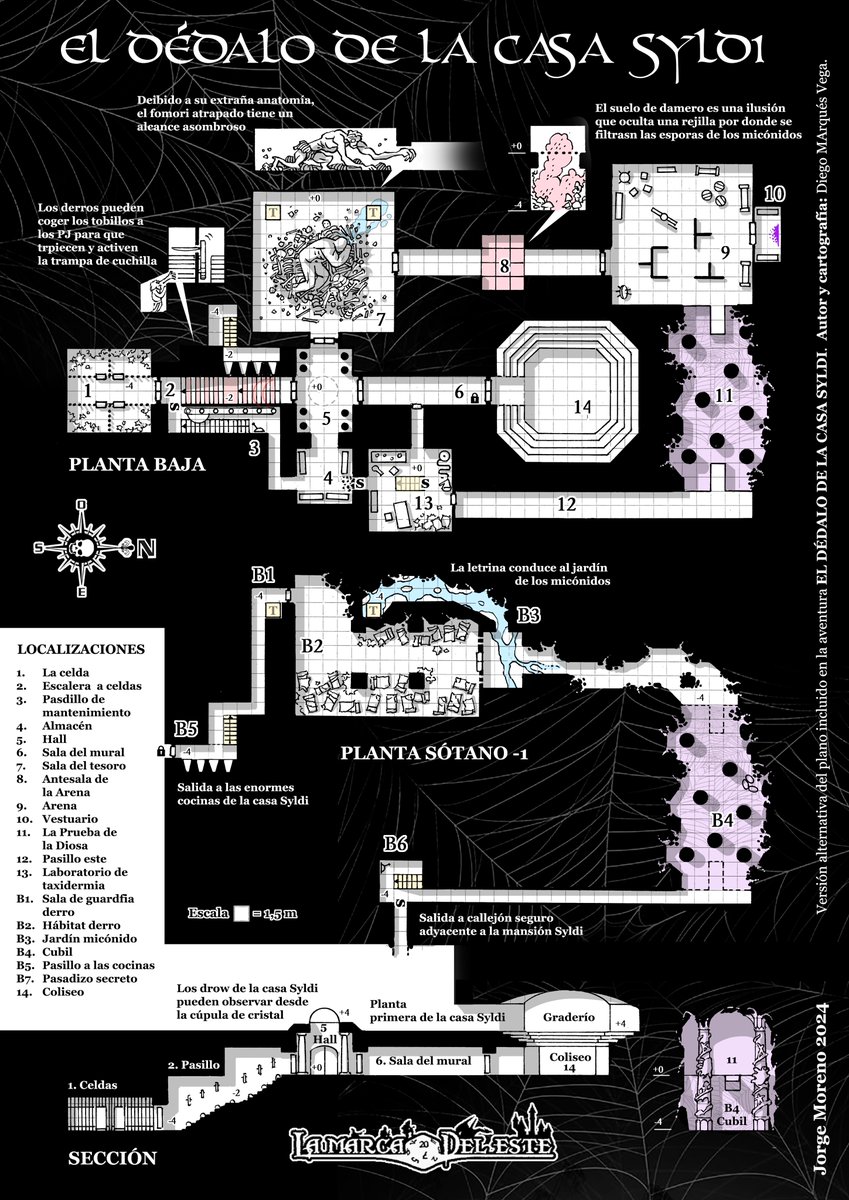 Hoy, en versiones cartográficas porque si, EL DÉDALO DE LA CASA SYLDI, aventura creada por <a href="/DeusXMachinegun/">Diego Marqués Vega</a>  para Xorandor en el entorno de campaña de <a href="/LaMarcadelEste/">La Marca del Este</a> 
Diego es un DM avezado, y en unas pocas localizaciones crea un dungeon desafiante y vivo.