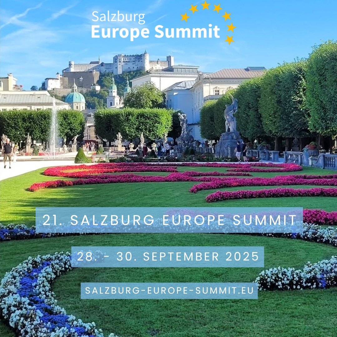 🌐 21. Salzburg Europe Summit 2025 🇪🇺

28.-30.9.2025 | Salzburg Congress

Europe &amp; Hope, Migration &amp; Economy, EU-Enlargement &amp; Moldova, Energy &amp; Mobility, Circular Economy &amp; Demographic change, Desinformation &amp; European values.

salzburg-europe-summit.eu 

#salzburgeuropesummit