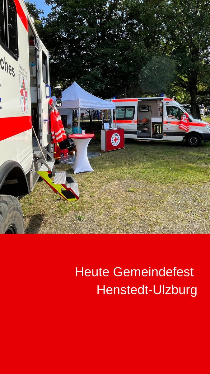 Heute findet ihr uns mit dem Bärenhospital und dem Sanitätsdienst beim Gemeindefest in Henstedt-Ulzburg. Kommt vorbei, wir freuen uns auf euch! #Ehrenamt #DRK #JRK