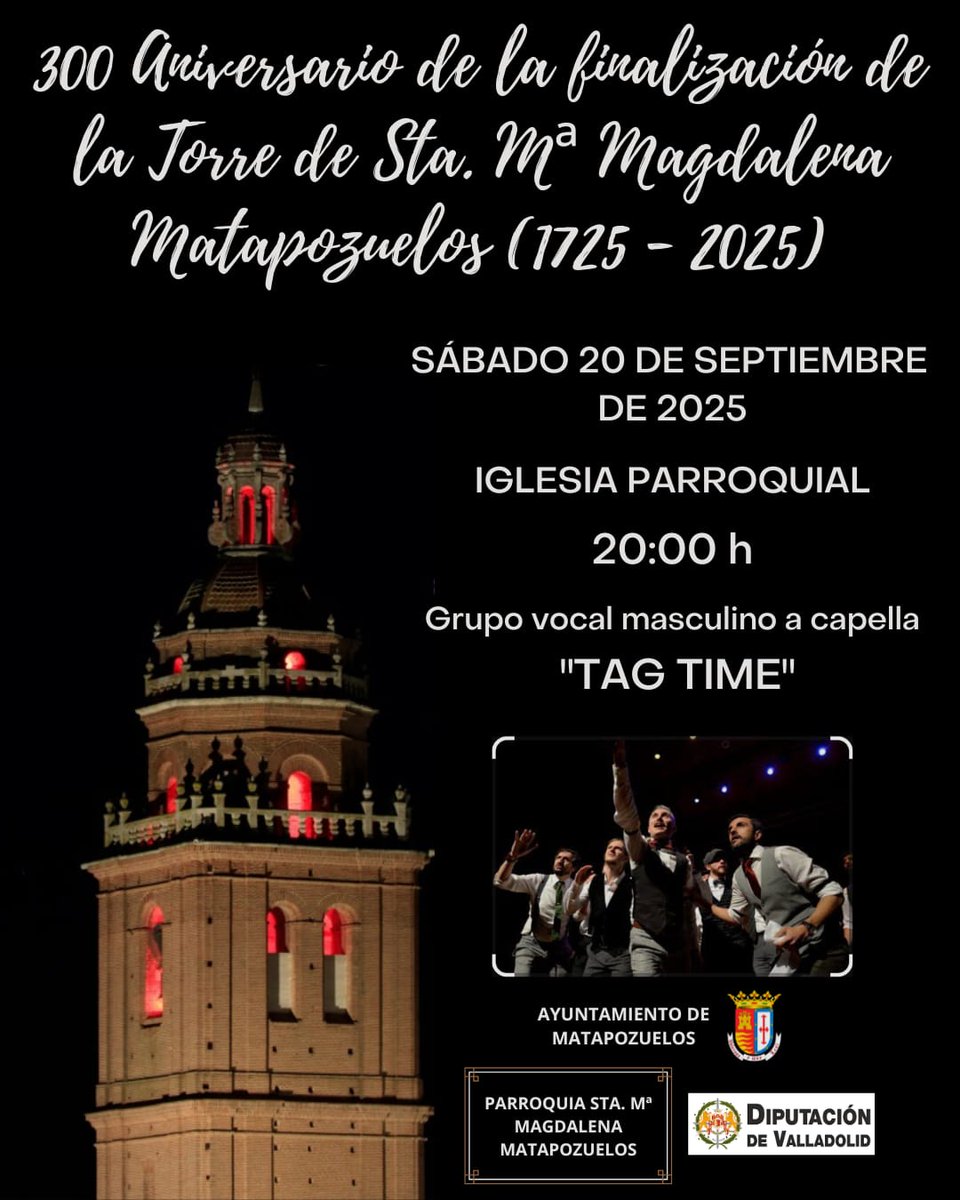 Tag Time (@tag_time_) on Twitter photo Hoy cantamos en Matapozuelos <a href="/Dip_Va/">Diputación de Valladolid</a>
Os esperamos para haceros disfrutar con nuestras armonías #ACapela y al estilo #Barbershop Hoy cantamos en Matapozuelos <a href="/Dip_Va/">Diputación de Valladolid</a>
Os esperamos para haceros disfrutar con nuestras armonías #ACapela y al estilo #Barbershop