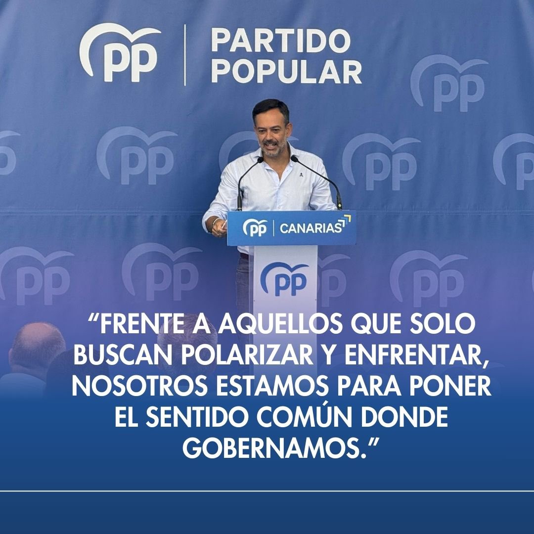 Frente a aquellos que solo buscan polarizar y enfrentar, nosotros estamos para poner el sentido común donde gobernamos.

Lope Afonso en la apertura del curso político en #PuertoDeLaCruz.