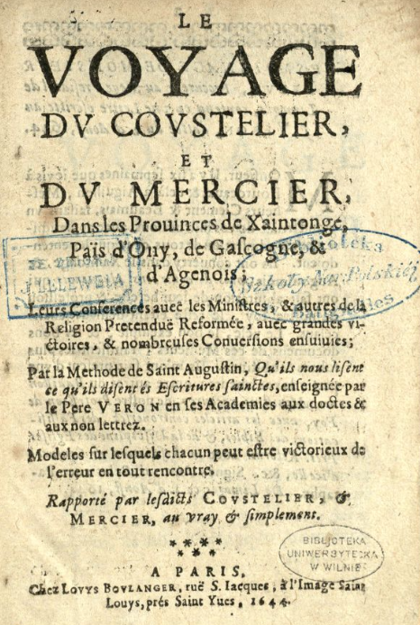 Joies de la numérisation des ouvrages, j'ai pu m'éviter un aller-retour à la Mazarine et consulter en ligne un ouvrage très rare, et très étonnamment conservé à Vilnius.