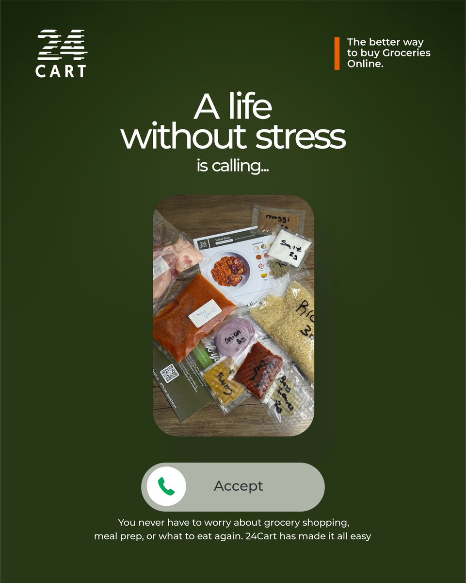 use24cart's tweet photo. ✨ A life without stress is calling…
With 24Cart, you never have to worry about grocery shopping, meal prep or what to eat.

Fresh, prepped and delivered, just the way life should be. 🌿

#24Cart #StressFreeLiving #GroceriesMadeEasy https://t.co/okU7sjZGDS