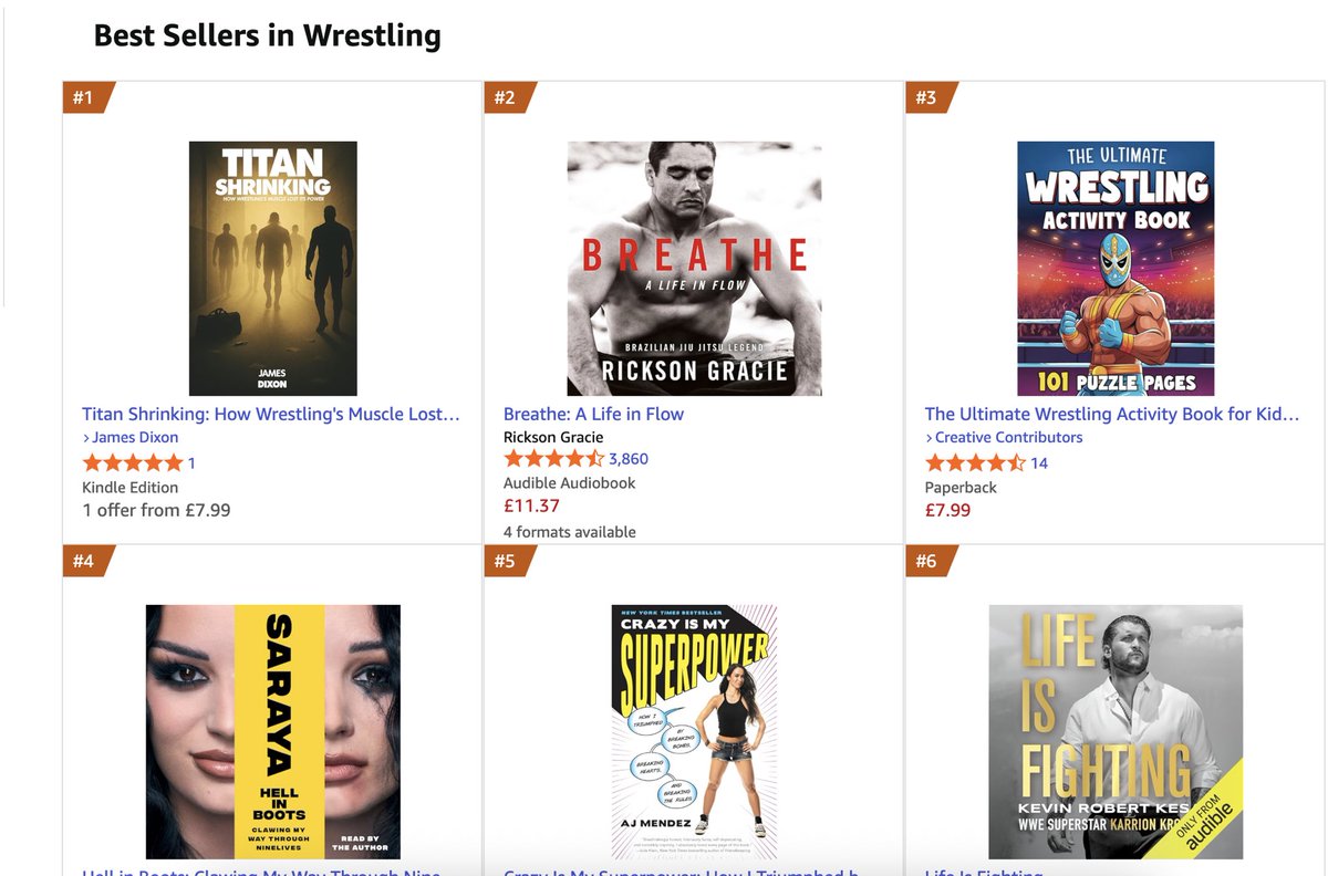 Thank you so much to everyone who has supported our new Titan book by James Dixon which is No.1 in wrestling books on Amazon. Grab yours today! 🙌