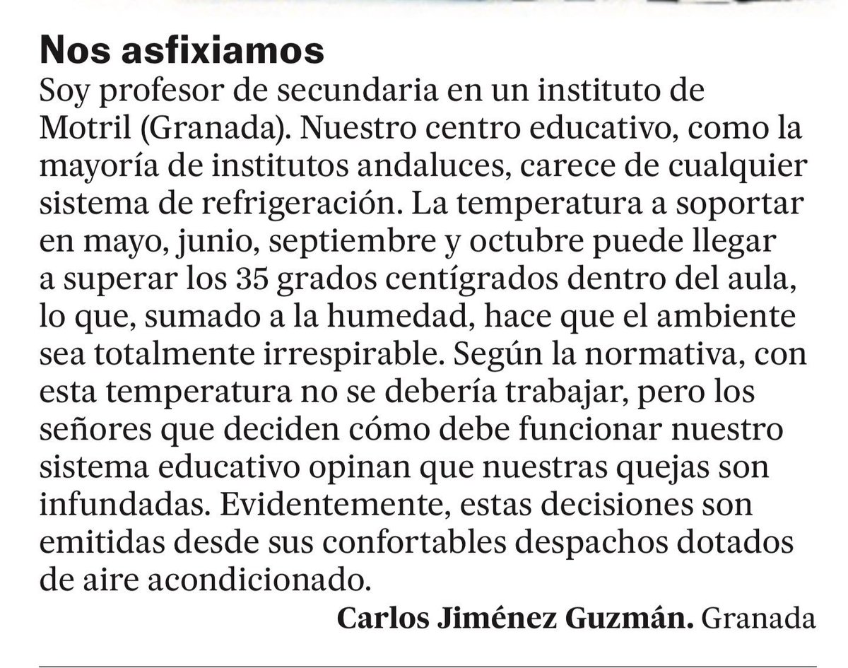 Desde Almería suscribo cada palabra. Trabajar así es muy complicado.