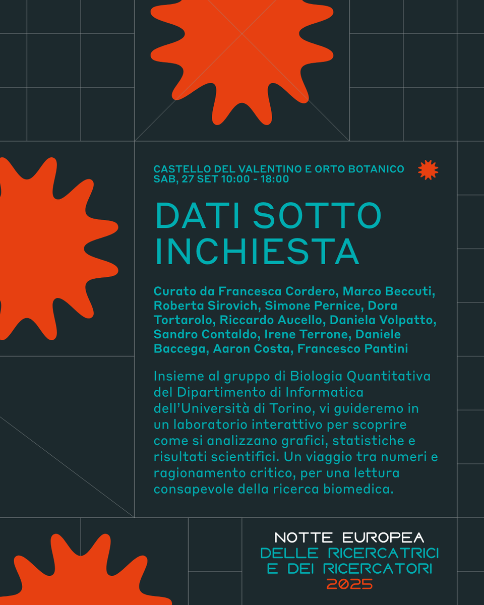 diunito's tweet image. 🌙✨4° Gruppo UNIGHT 2025 – La Notte Europea delle Ricercatrici e dei Ricercatori

Dipartimento di Informatica 🎓

📅 26-27 sett | Torino – Castello del Valentino e altre sedi

👇 Scopri le altre attività

#UNIGHTproject #unito
