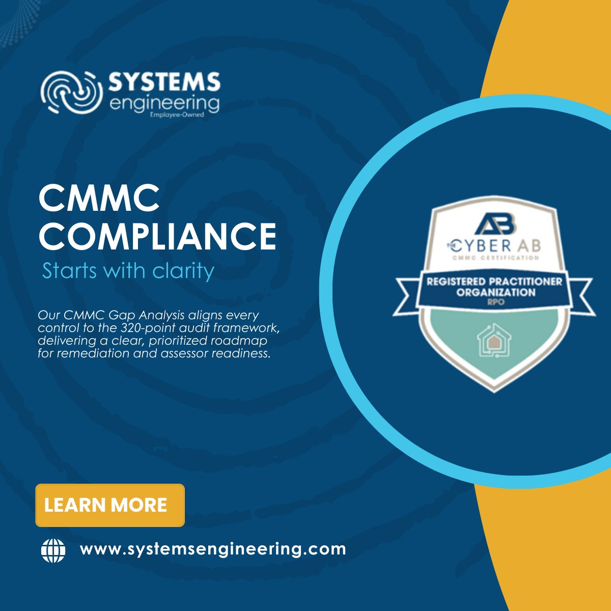 sysengineering's tweet image. CMMC compliance starts with clarity.
Discover how Systems Engineering accelerates your certification path:
hubs.ly/Q03Kb3C-0
#CMMC #GapAnalysis #Compliance #Cybersecurity #RiskManagement #SystemsEngineering"