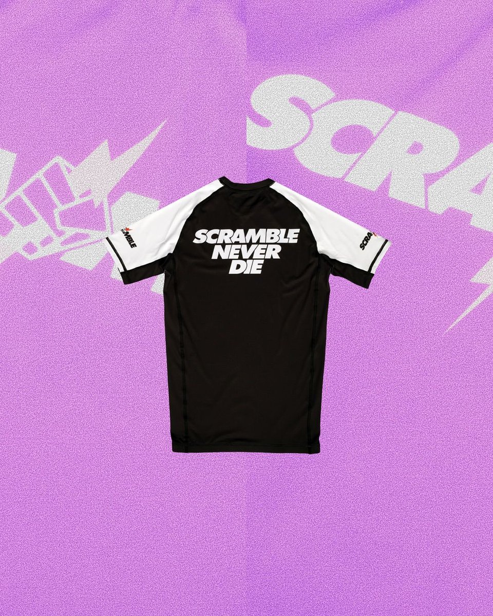 SCRAMBLEJP's tweet image. 新商品のお知らせ
┏━━━━━━━━━━━━━━━━━┓
発売日:9月27日(土) 
　⚡NEVER DIE ラッシュガード
┗━━━━━━━━━━━━━━━━━┛