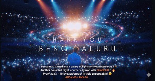 Bengaluru turned into a sea of lights for the unstoppable king! 👑✨ 

#MunawarFaruqui || #MKJW