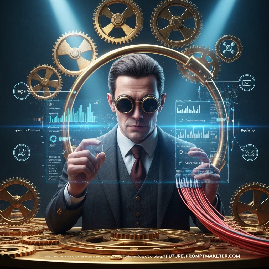 promptmarketer's tweet image. Steampunk meets AI! ⚙️🤖 Discover how to #BeatTheAlgorithm in 2024 with AI-powered marketing automation and E-E-A-T. AI-Proof Your Content! Get the guide: future.promptmarketer.com/blog/beat-the-…