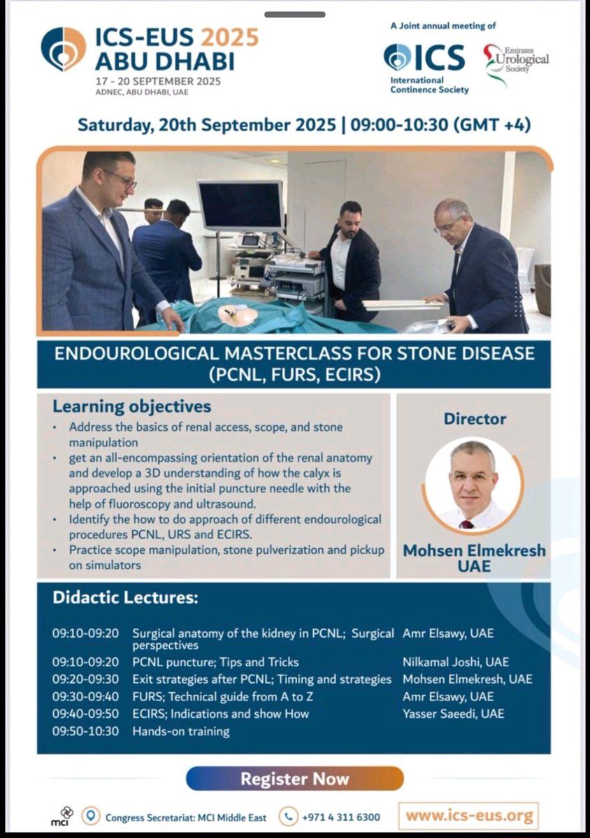 AshishRawandale's tweet photo. Happy to see #Tejnaksh innovative #simulators being used at the Endourological Masterclass for Stone Disease (#PCNL, #FURS, #ECIRS) during #ICSEUS2025, #Abudhabi
👏 Kudos
#Tejnaksh #Innovation #MedicalTraining #Simulators #ICS #EUS #PCNL #FURS #ECIRS #StudentTraining https://t.co/zTICYdMHEg