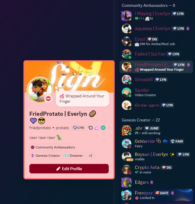 GM CT 💜😎👌

<a href="/Everlyn_ai/">Everlyn</a> Community Ambassador acquired 💜

it's really not cooked until it's fried 😜

thank you very much <a href="/Cutieacee/">Ace</a> and thanks for joining to our underground event with @Ox_eyyss we really appreciate your presence😆