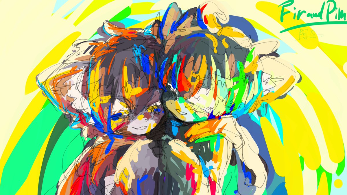 akyu1021's tweet image. Fir and Pim^_^@Grinchy_Cola 
#Fir #Pim #fanart