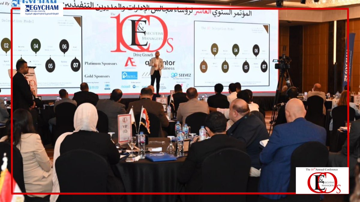 EgyCham2011's tweet image. 🎬 لقطات من محاضرة د. أحمد السيد في المؤتمر السنوي العاشر لرؤساء مجالس الإدارات والمديرين التنفيذيين 👔

🖊️Topic: 
The X7 Delegation Model
نموذج عملي بيساعد أي قائد يحقق توازن بين التفويض والمتابعة لتحقيق أعلى إنتاجية 🚀
#CEOsConference #Leadership #BusinessGrowth #السعودية #ceo