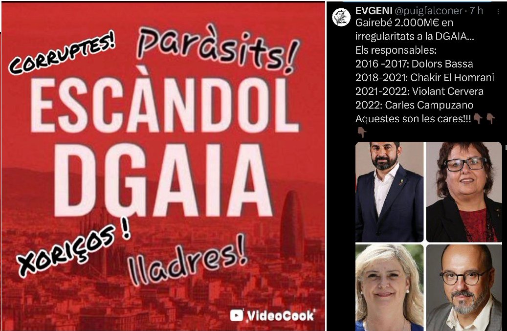 ramoncotarelo's tweet photo. La colla de lladres de @Esquerra_ERC, @JuntsXCat, @SomComuns, @cupnacional, @socialistes_cat es nega a explicar que ha fet amb els 2.000 milions que han pispat de la DEGAIA. https://t.co/IhWzbGQEuF