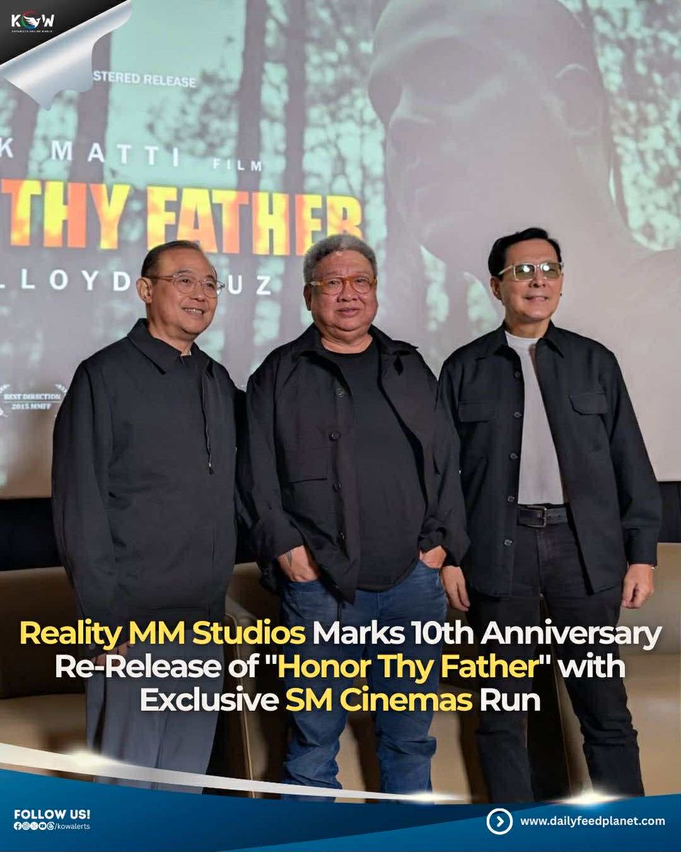 TrendingGarden's tweet photo. Dondon Monteverde, Erik Matti, and Tirso Cruz III reflected on the decade since #HonorThyFather's original release and shared their excitement about presenting it to a new audience.
Read more: https://t.co/wcLbPvRqpD https://t.co/eOUb8dLMAJ