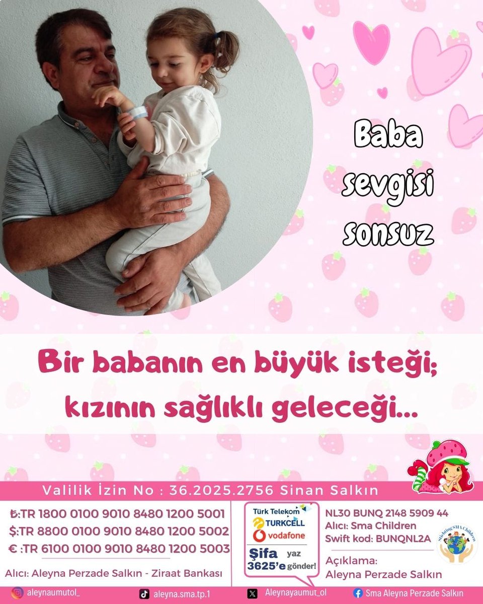 💖 Aleyna Bebek ve Babasının Umut Yolculuğu 💖

Küçük Aleyna’nın gözlerindeki ışık, babasının yüreğinde taşıdığı umudun en güzel yansıması… 🌸
Bir baba, evladının nefesini korumak için yılmadan mücadele ediyor. Bizler de onların yanında olabiliriz.
#destek 
#Bağış 
#gündem 
#duy