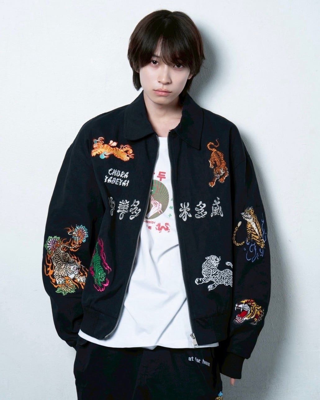 チュウカタベタイ コラボスカジャン Tiger reversible スカジャン【BLUE/BLACK】 | チュウカタベタイ