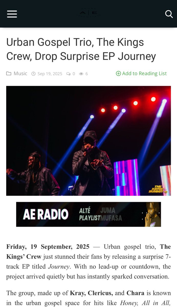 Proud to share that Accra Essentials has also spotlighted our brand new EP 🎶
Your support means the world.
#EPRelease #GlobalVibes

accraessentials.com/urban-gospel-t…