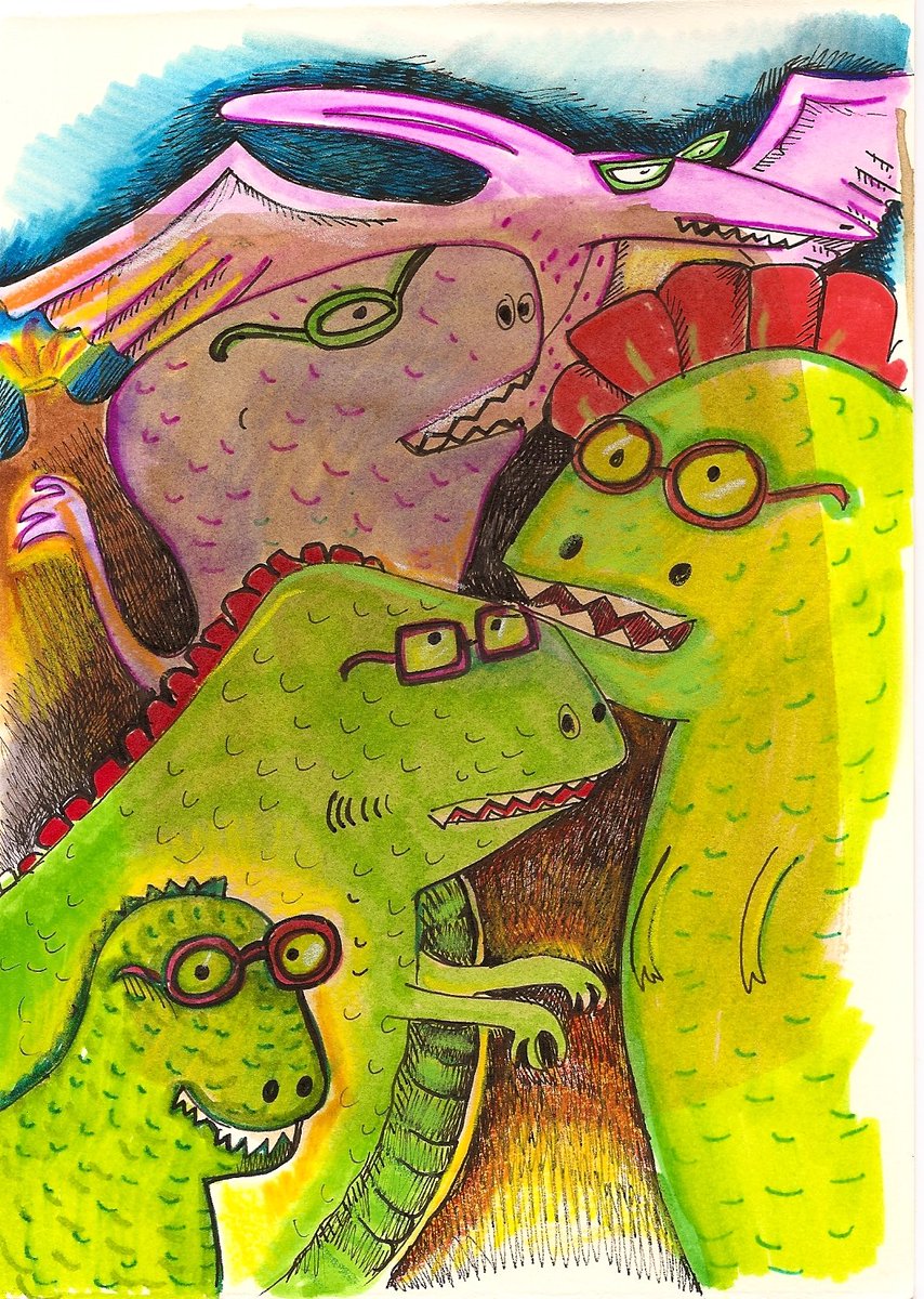 drawstuff's tweet photo. Glasses are cool even on dinosaurs! #wearyourglasses #lookingcool #nancycarlsonstudios https://t.co/SDOrZw8eLf