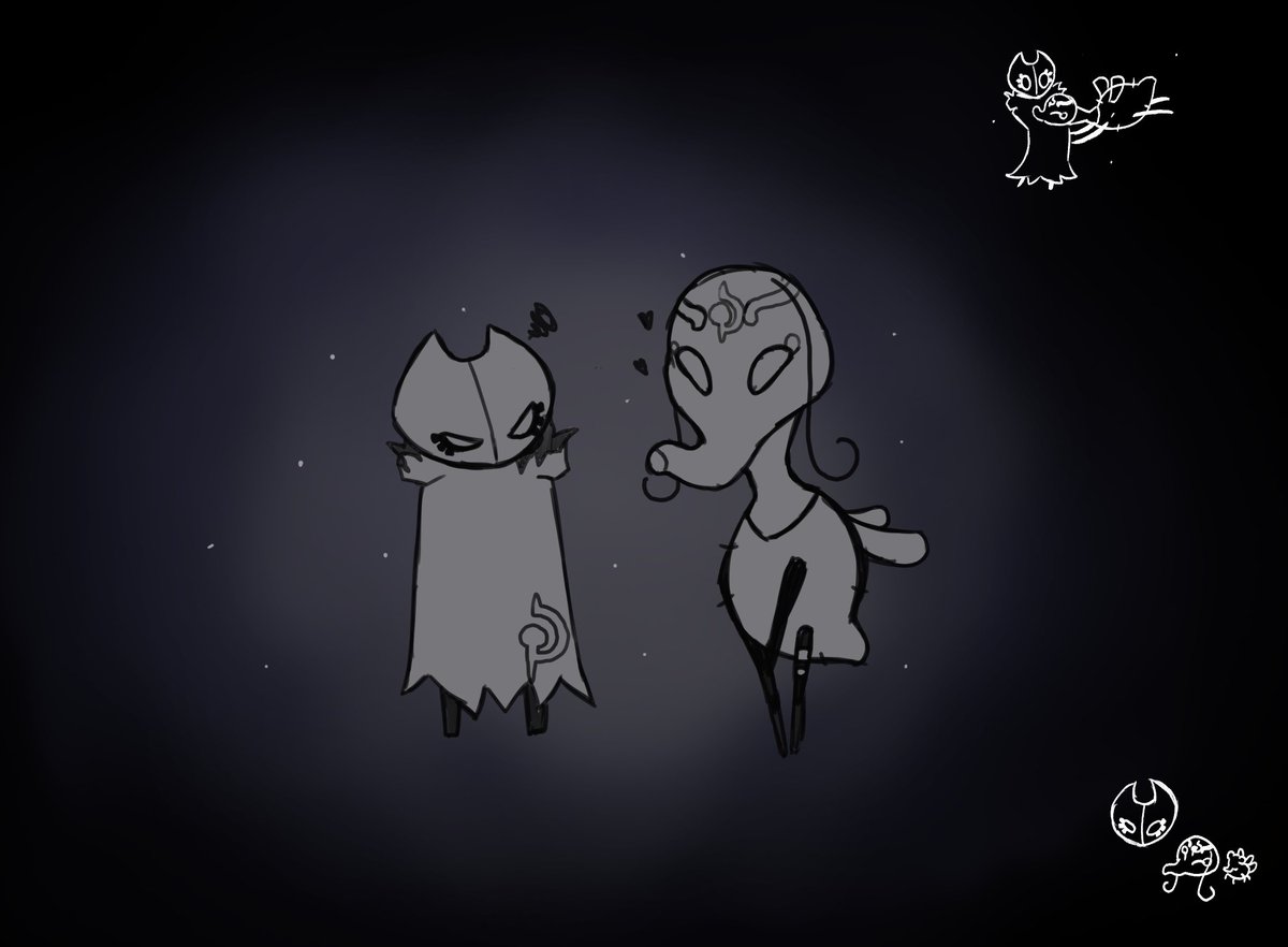 I made another SilkSong OC, shes a scabfly from the slab. Her name is Sow and her and Flywheel are besties!