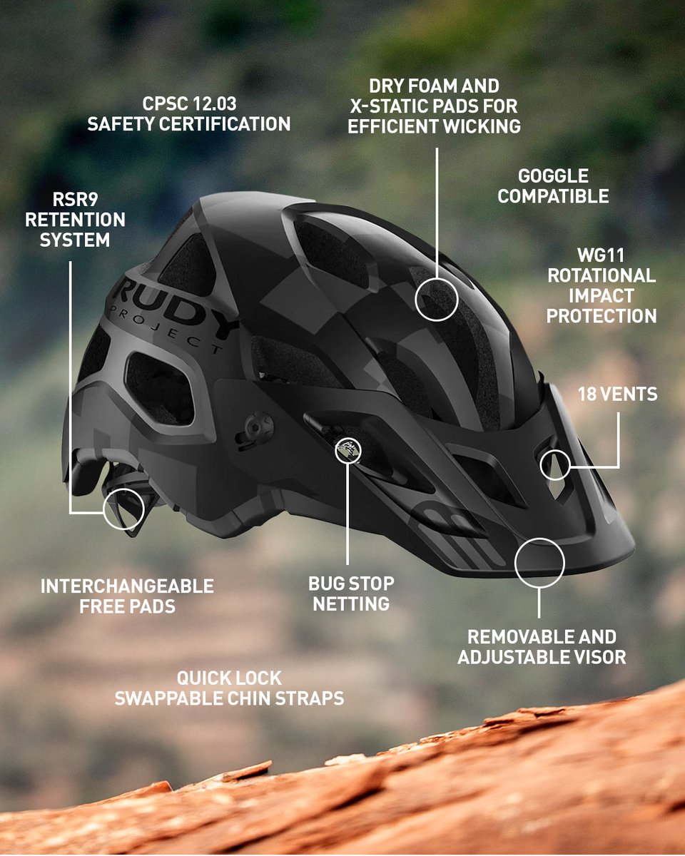 RudyProjectNA's tweet image. Built for endurance riders facing rough trails and demanding efforts, the Protera+ delivers WG11 impact protection, 18 vents for airflow, and a secure RSR9 fit—so you stay cool on the climbs and confident on the descents. #ElevateYourPerformence