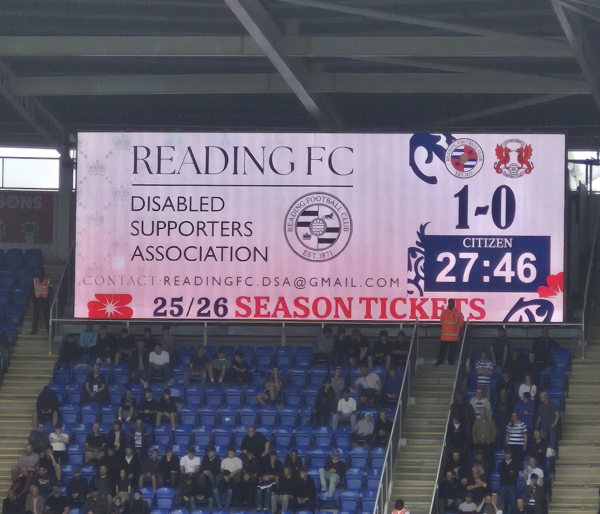 Let's hope we keep this winning result! We love feedback... so contact us with what's inclusive about visiting the SCL and what needs to be changed... #readingfc #disability #inclusivity