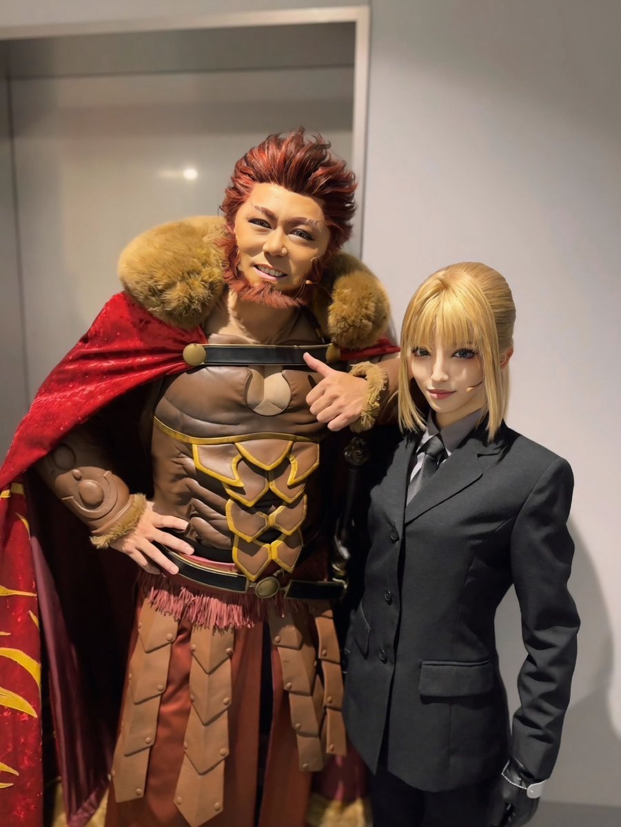 ミュージカル「Fate/Zero」　
～A Hero of Justice～

本日もご来場誠に有難うございました!!
明日はいよいよ大千穐楽...
劇場でお待ちしております⚔️

ライダーと...✨

#zeroミュ #ゼロミュ #ライダー #セイバー