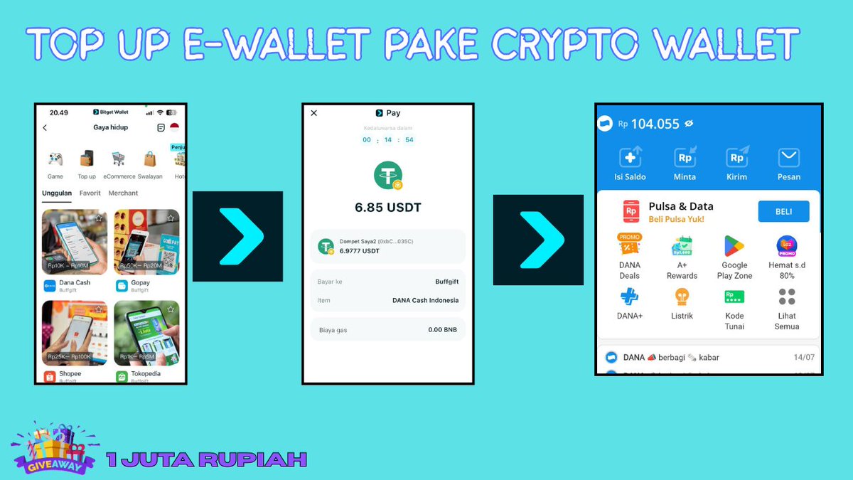 Autosultan_team's tweet image. 🚨Breaking : Sekrang Bitgetwallet bisa topup :
➠Dana
➠Gopay
➠Ecomerce (toko pedia , shopee)
➠Game
➠ sewa hotel
etc
➢ Bagi aku bitget walllet bukan hanya sebagai wallet crypto tapi juga wallet "Life style" dimana kebutuhan sehari hari aku beli langsung dari…