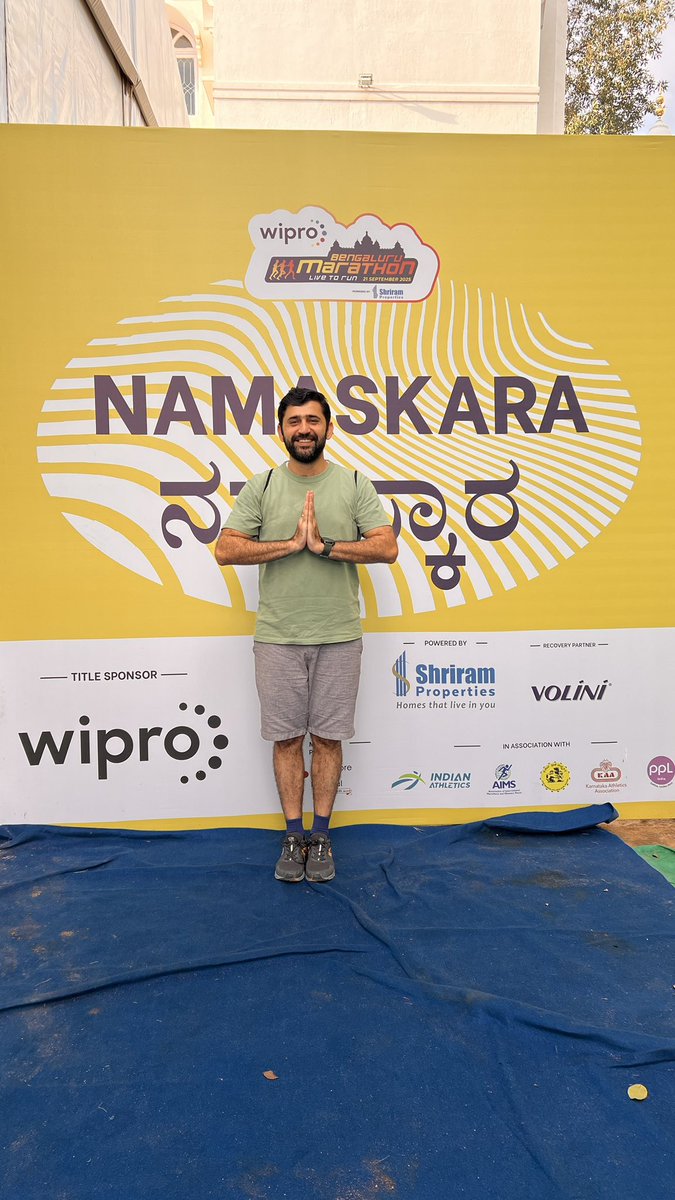 NAMASKARA, I am running HM at <a href="/NammaMarathon/">Bengaluru Marathon</a> 

Who else is runninng tomorrow?
