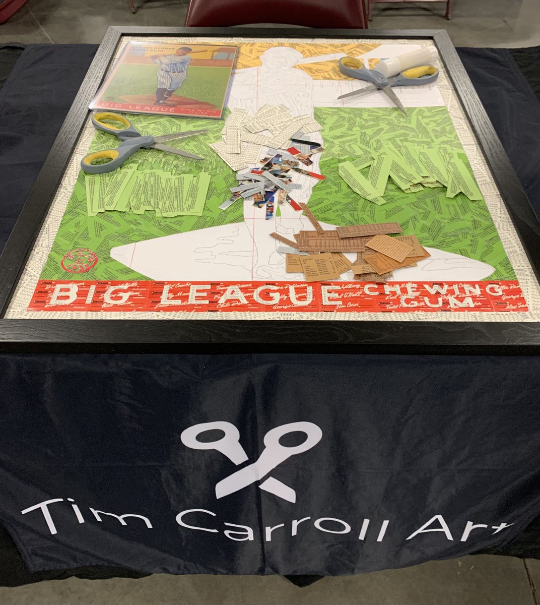 timcarrollart's tweet image. If you’re in the Charlotte area, get over to the Cabarrus Arena this weekend! All set up and ready to roll. Time to put together a 1933 Goudey Ruth 144! ✂️