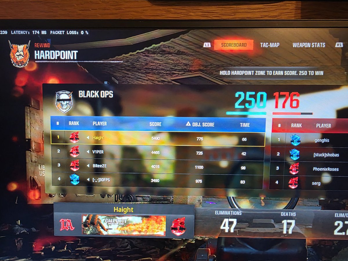 174 ping on NA servers go burr