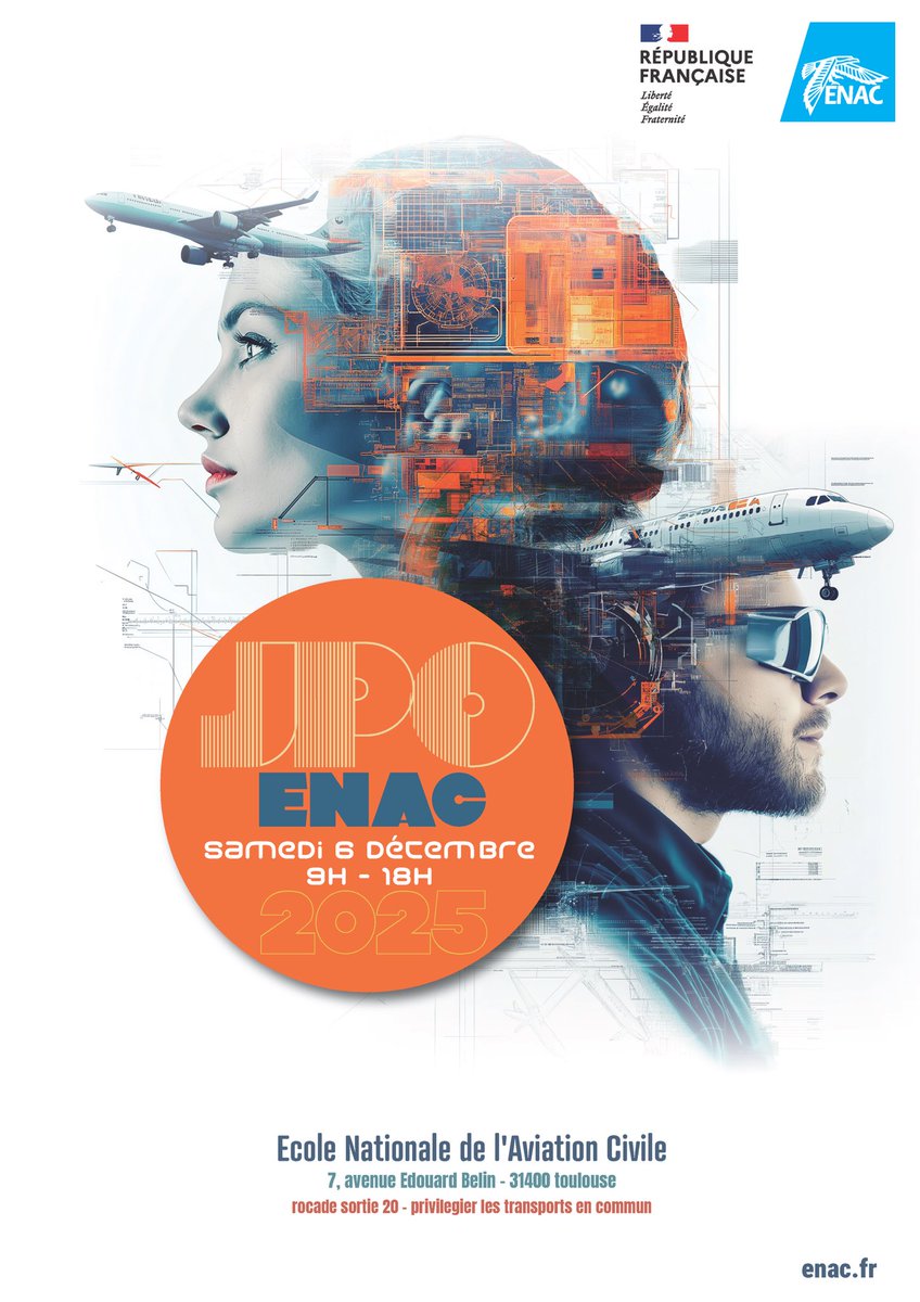 Aero_Nico's tweet image. JPO @enacfrance le 6 décembre 2025 🇫🇷✈️

Infos : enac.fr/fr/la-journee-…

Gratuit et sans reservation !

#enac #toulouse #jpo #journeeportesouvertes #aviation #aerospatiale #grandeecole #ingenieur #pilote #master #technicien #controleuraerien #excellencefrancaise