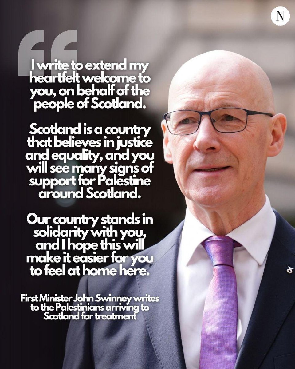 EXCLUSIVE: First Minister <a href="/JohnSwinney/">John Swinney</a> has written to the Palestinians arriving in Scotland to receive medical treatment ⬇️