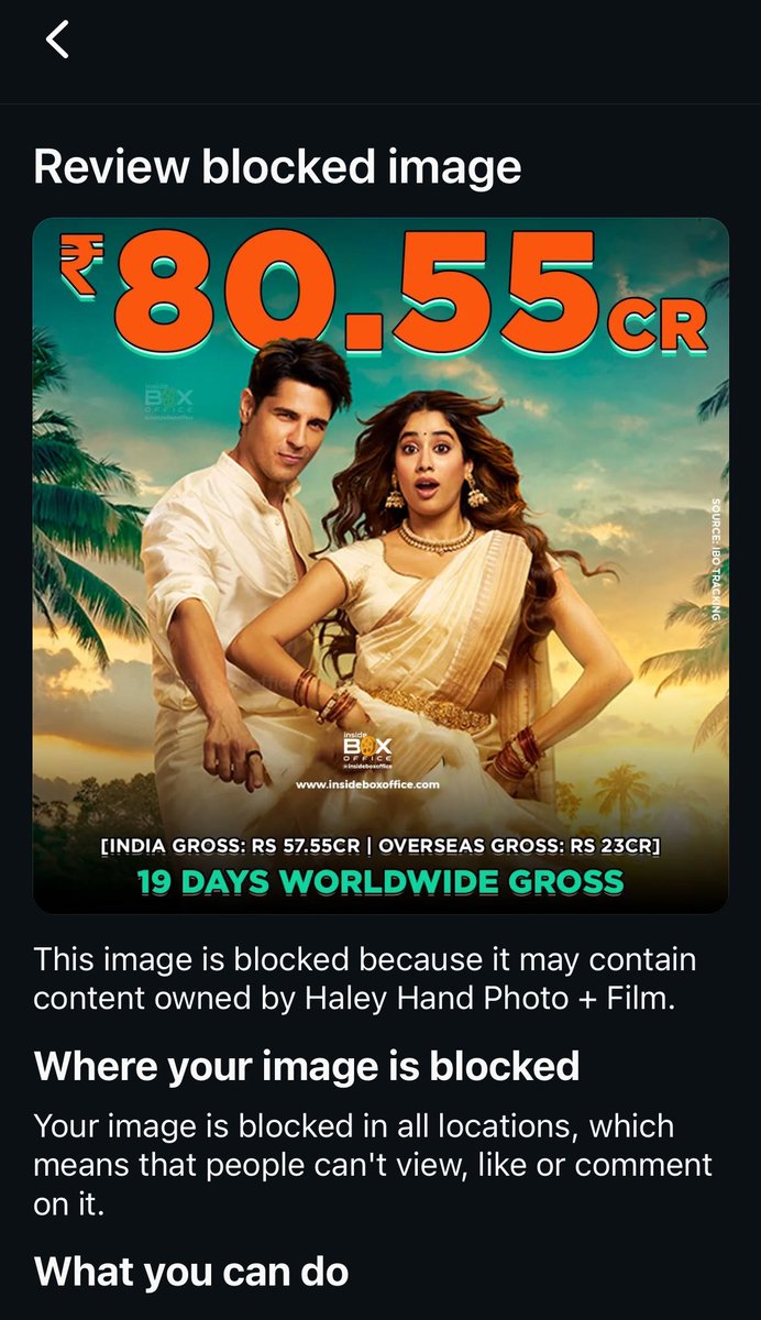 InsideBoxOffice's tweet image. #MaddockFilms strikes again. First, removing reviews, and then the real trade numbers.

#ParamSundari VERDICT IS NOT A SUCCESS. Fake numbers from producers cannot change it. MADDOCK PR will send you a DM and then if you don’t post their producer numbers, they will do this.