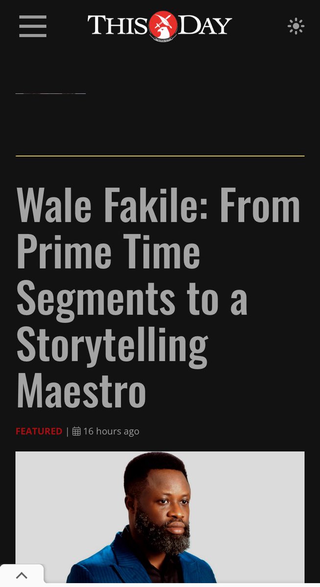 WaleFakile's tweet photo. When we tell our own stories, they carry truth, nuance, and power.

Grateful to see the journey and vision spotlighted in The Sun and ThisDay. 

Links here : https://t.co/TddG5rezs8

https://t.co/RCaQIitrbJ

Nigeria’s narratives deserve nothing less than authenticity. https://t.co/gzS2RdpdwV