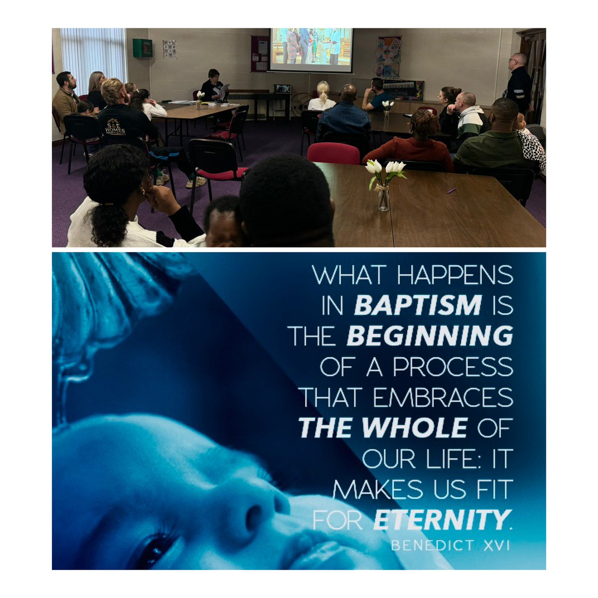 Lovely to meet with families gathering for our latest Baptism Preparation Session. 

Please pray for the families and little ones as they journey toward this great Sacrament of Initiation.