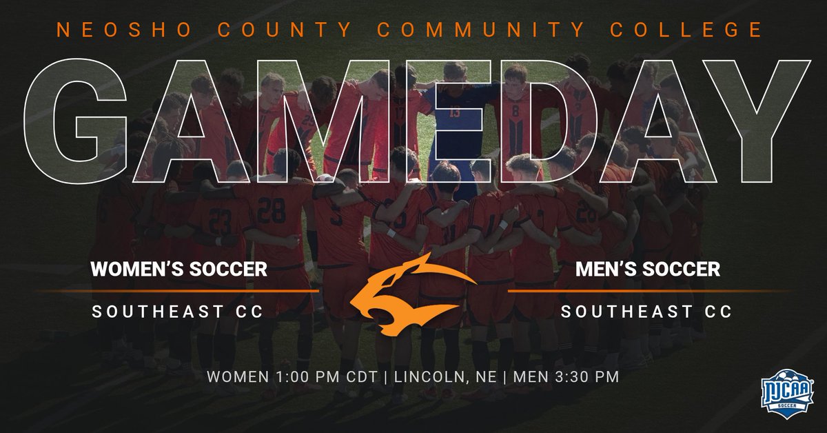 Panther Soccer is on the road! 🚌⚽ Neosho heads to Lincoln, NE to take on Southeast CC—Women’s at 1PM, Men’s at 3:30PM. Let’s go Panthers! 🖤🧡 #NeoshoSoccer #PantherPride #NeoshoNation #RoadTripReady #GoPanthers #GameDay