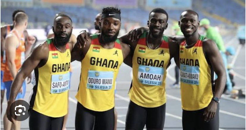 dj_misty1's tweet photo. Ghana team won 4x100 relay heat 🇬🇭🇬🇭💥💥💥🔥🔥 https://t.co/ai7TEvo2ms