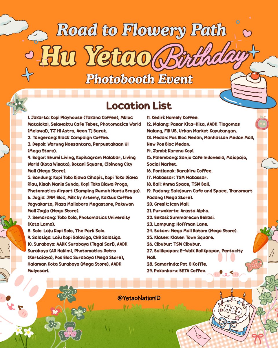 YetaoNationID's tweet photo. ᧔◍᧓ 𝙧𝙤𝙖𝙙 𝙩𝙤 𝙛𝙡𝙤𝙬𝙚𝙧𝙮 𝙥𝙖𝙩𝙝 ໑ৎ ׁ  ׅ♡

Hu Yetao 25th Birthday Photobooth Event by @YetaoNationID

📍Photomatics
🗓 22 - 28 September 2025

Share your precious moment through #FlowerPathWithYetao &amp; tag us!

#HUYETAO #胡烨韬 #หูเย่เทา #NexT1DE_HUYETAO #NexT1DE https://t.co/kpCnVPf95L