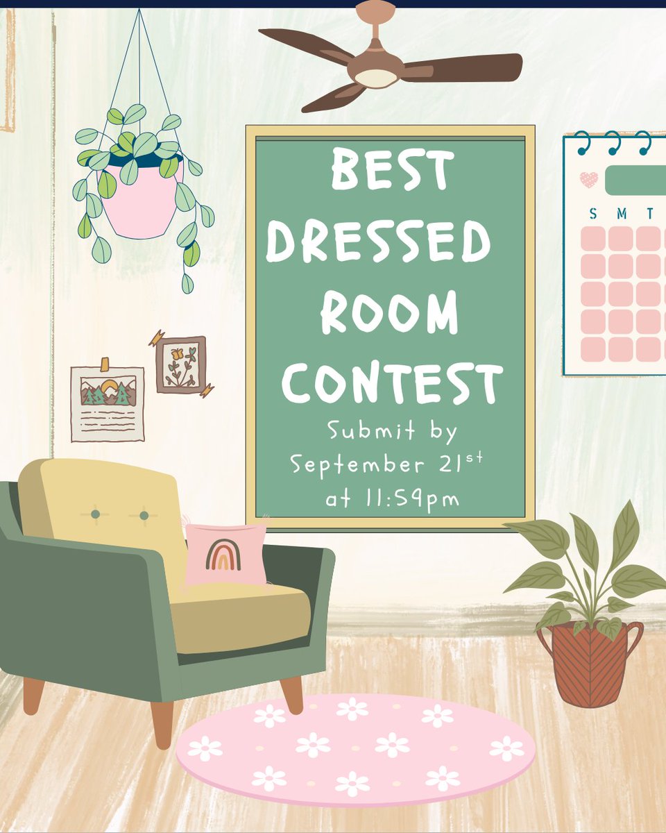 🌿✨ Got the cutest room on campus? Prove it!
Enter the Best Dressed Room Contest for your chance to win up to $650 in prizes 🏆💸
Over 20 winners will be chosen—so don’t miss out!
📅 Deadline: Sunday, Sept. 21, 2025
🕛 Submit by 11:59 PM
🔗 Enter here: go.uncg.edu/bestdressed