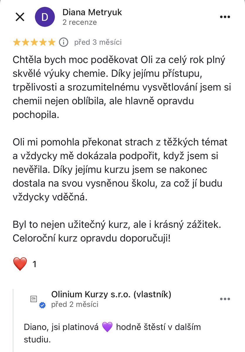 Už od října začíná další ročník kurzu chemie🧪

Pokud víte o někom, kdo se chce chemii naučit v rozsahu SŠ s přesahem do VŠ učiva a připravit se na maturitu, přijímačky nebo jen chemii přijít na kloub, dejte mu o kurzu vědět. 

Více na olinium cz 💜 moc děkuji
