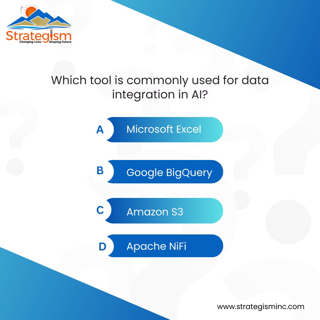 drsamswapnorg's tweet image. 🔗 Data Integration in AI – Test Your Knowledge!

Which tool is most commonly used for data integration in AI? 🤔
Take a moment to guess the correct answer from the options below!
Boost your AI knowledge and stay ahead in the world of data-driven innovation. 🚀

:
#AI #TechQuiz