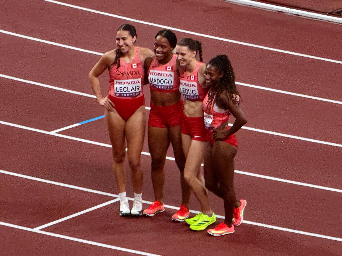 NATIONAL RECORD

The Canadian women have advance to the 4x100m relay final after breaking the national record in a time of 42.38

They made it to the final in Paris one year ago and advance to the final in Tokyo with the 5th fastest time.