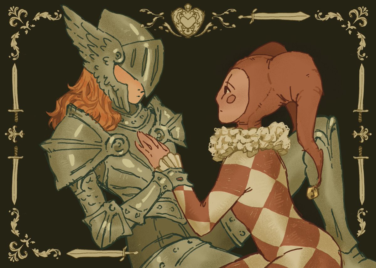 what do you know about a sapphic knight and jester. NOTHING

#digitalart #sapphics #illustration
