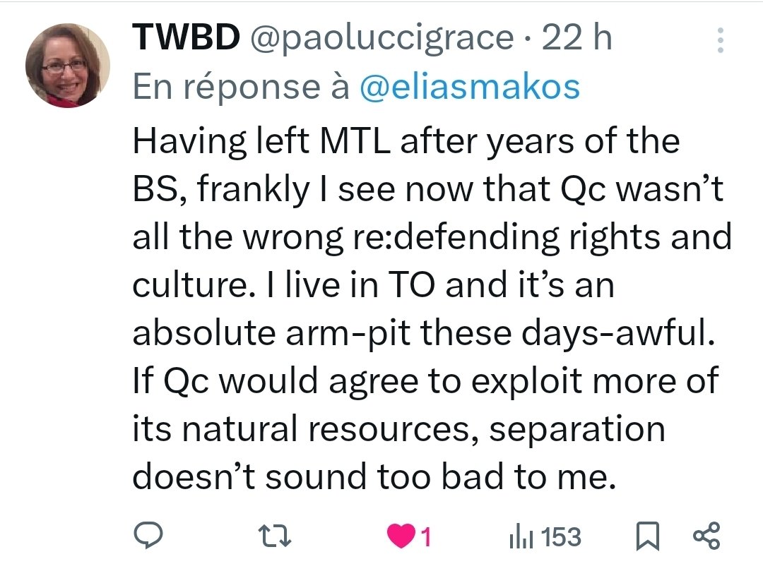 Le Canada est tellement en perdition que les anglophones commencent à envisager le camp du Oui! 😯💙

#ViveLeQuébecLibre